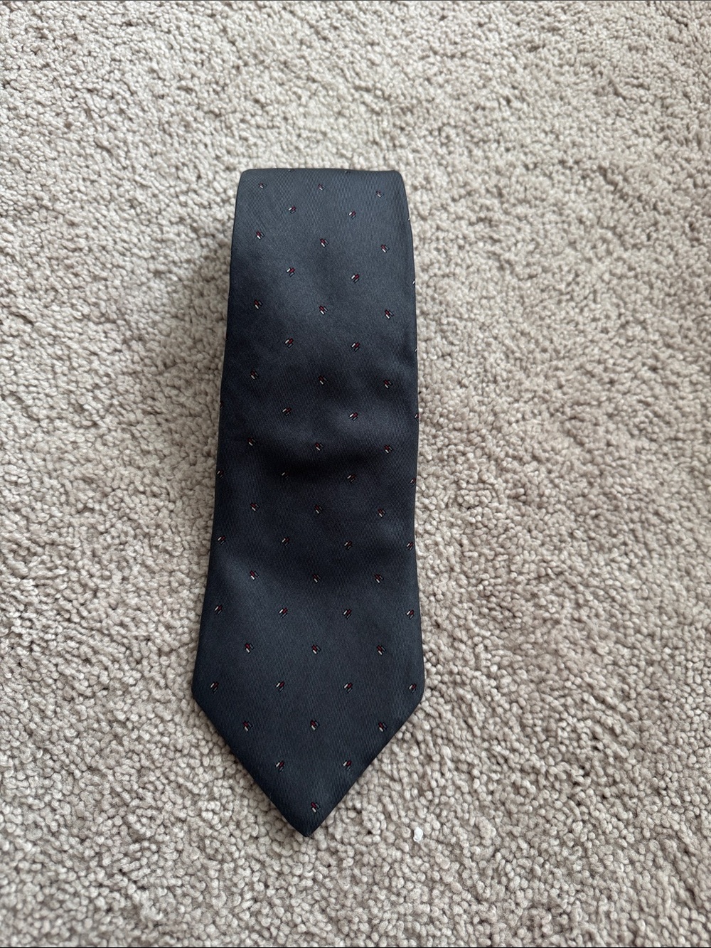 Dior Black Tie with Small Red Dot Motif